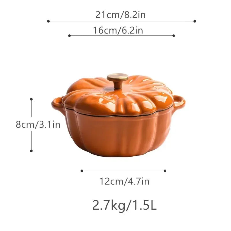 Olla Esmaltada Diseño Calabaza