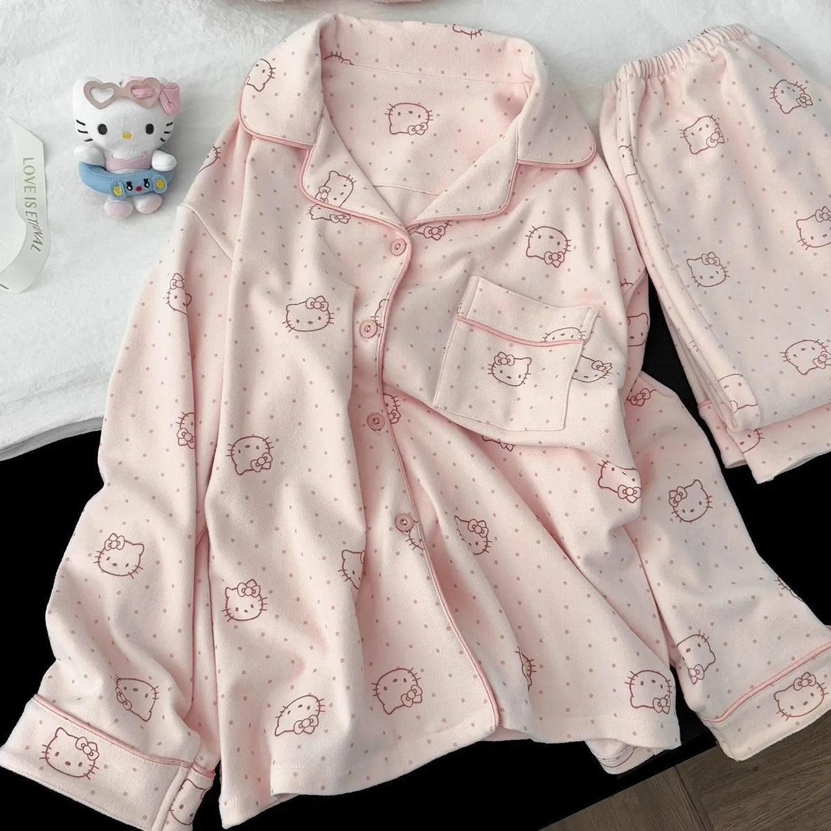 Set de Pijama Hello Kitty — Manga Larga y Pantalón