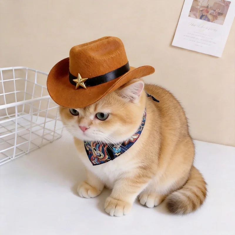 Sombrero Vaquero con Pañuelo para Mascota