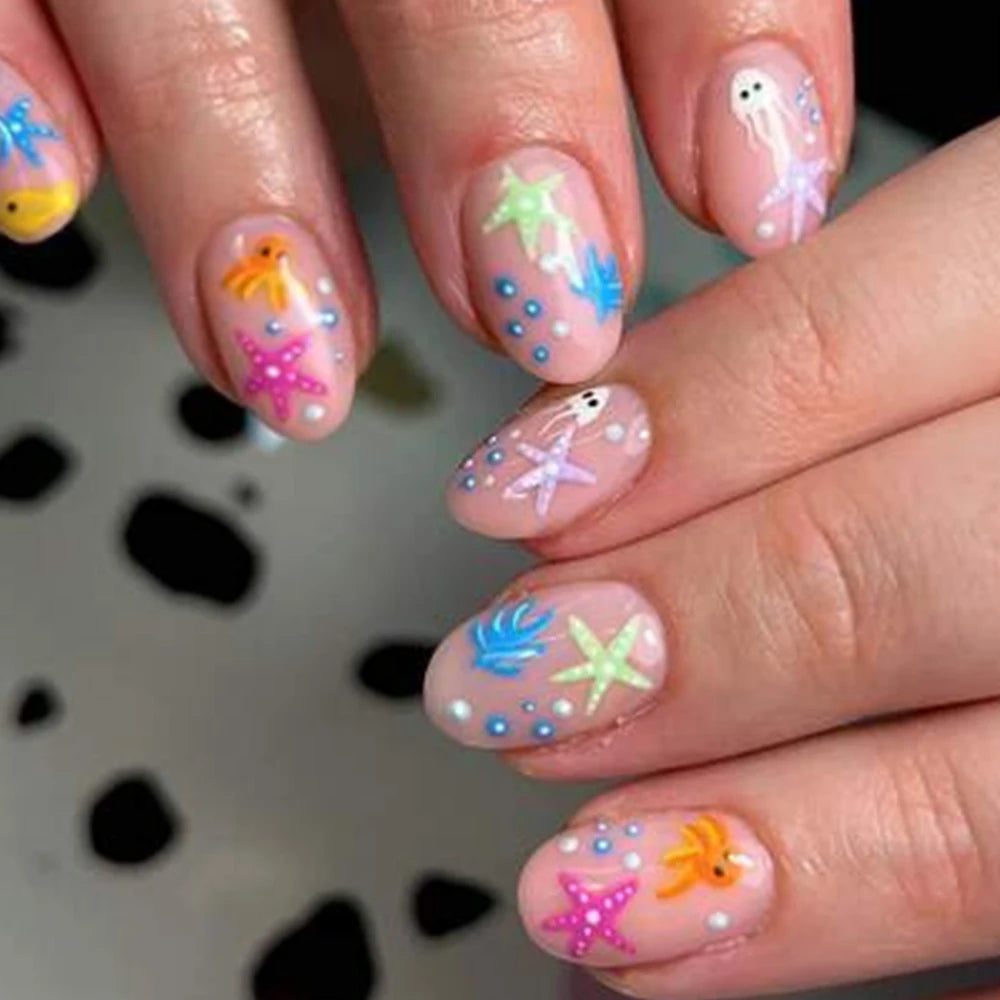 Stickers de Gel 3D para Uñas — Perlas y Flores
