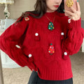 Sweater Tejido Estampado Navideño — Manga Larga