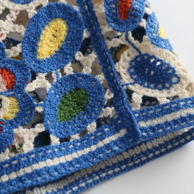 Chaleco Crochet Floral — Sin Mangas Boho