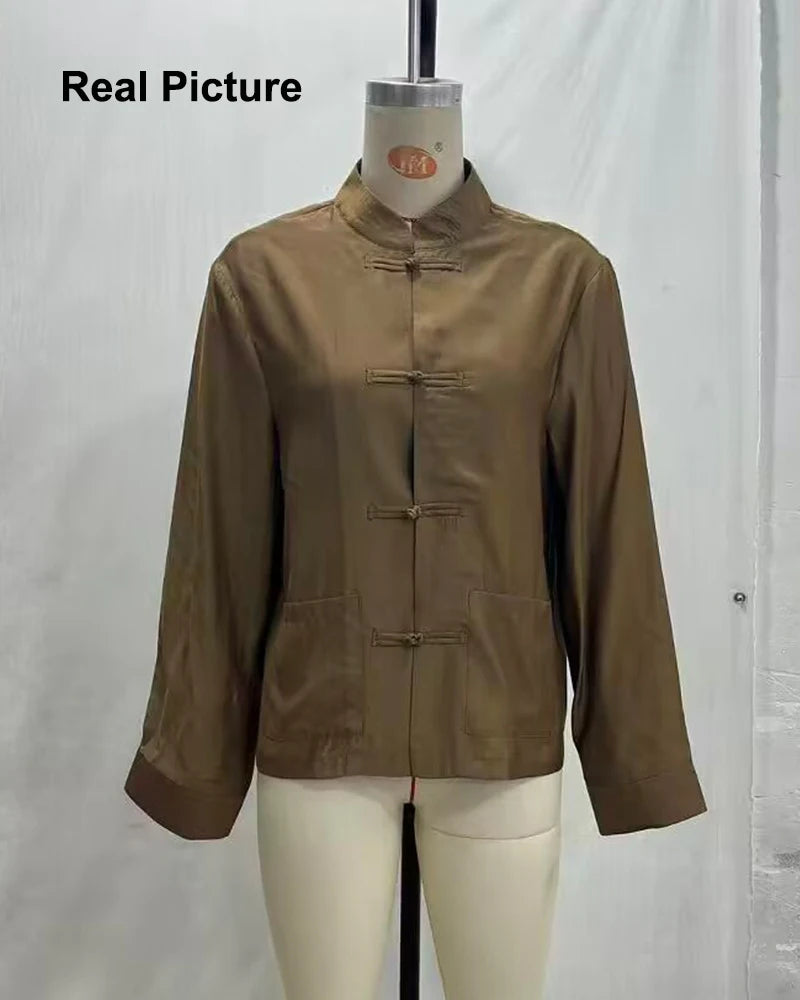 Blusa de Satén Sin Mangas — Amarre con Nudo