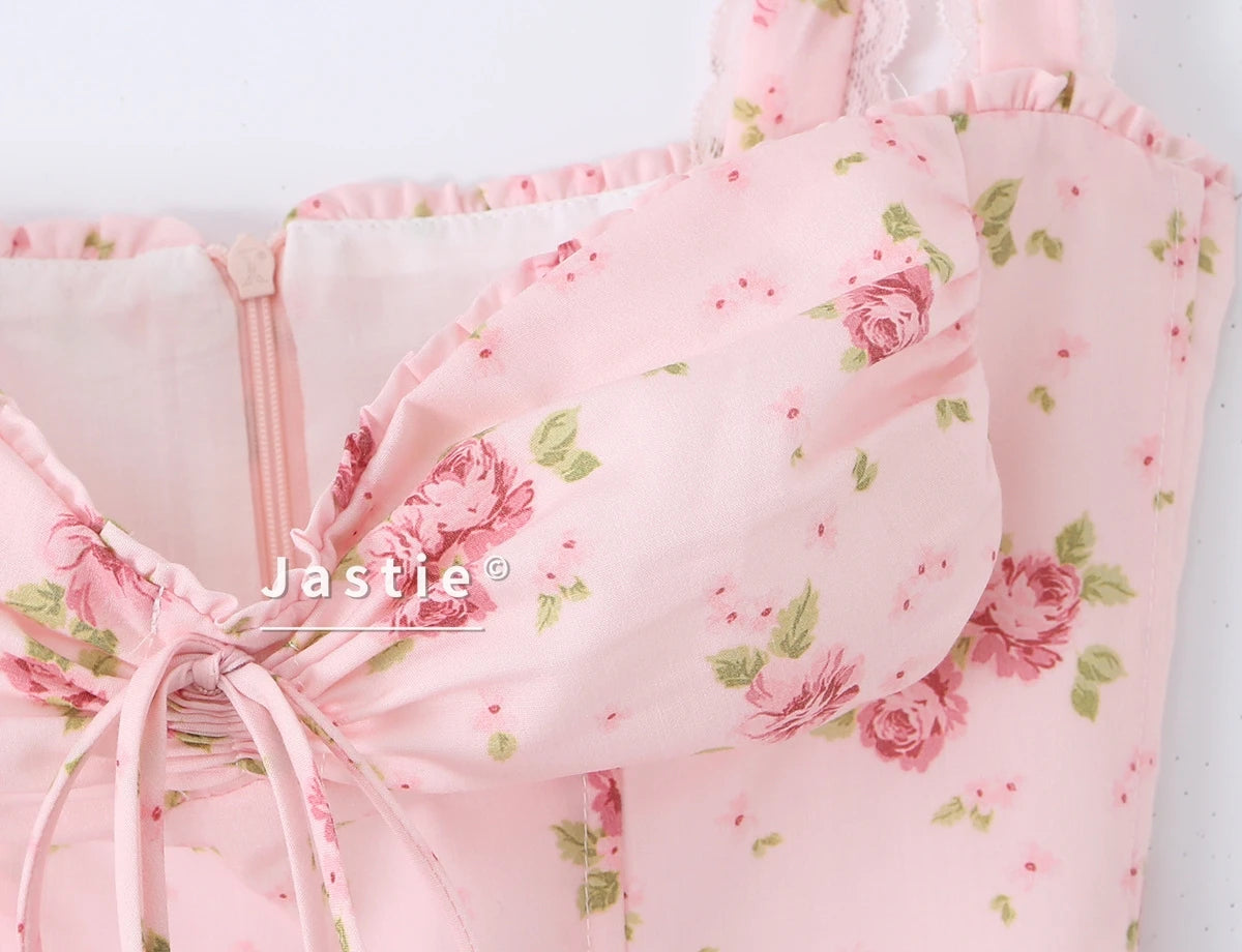 Vestido Midi Floral Cottagecore — Amarre Frontal