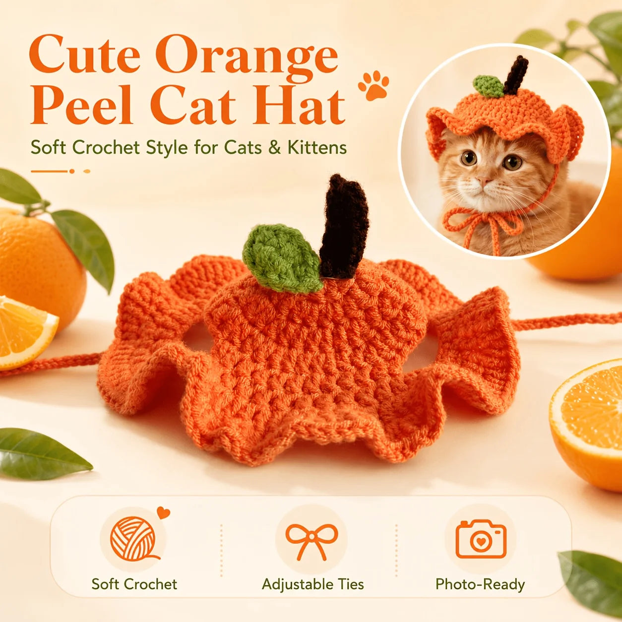 Gorro Cáscara de Naranja para Mascota