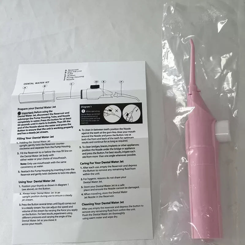 Irrigador Bucal Manual Portátil — Limpieza Dental