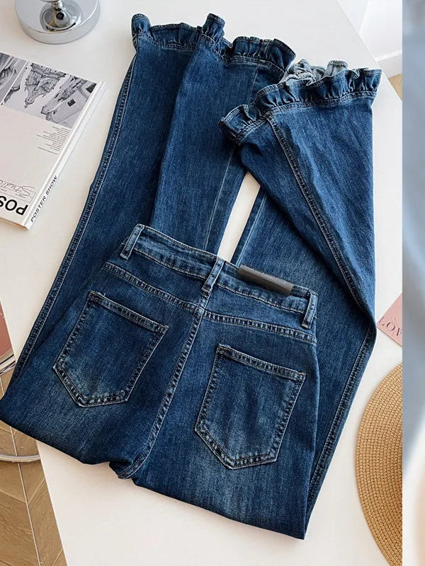 Jeans Acampanados Vintage con Paneles — Forro Cálido