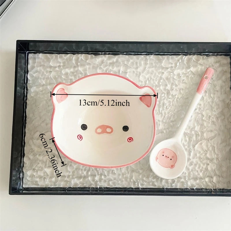 Bowl con Cuchara Diseño Cerdito