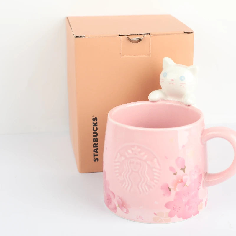Taza Starbucks Gato Sakura 355ml