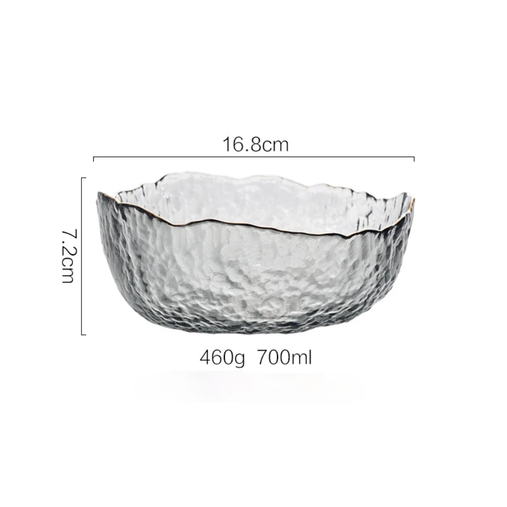 Bowl de Cristal con Borde Dorado