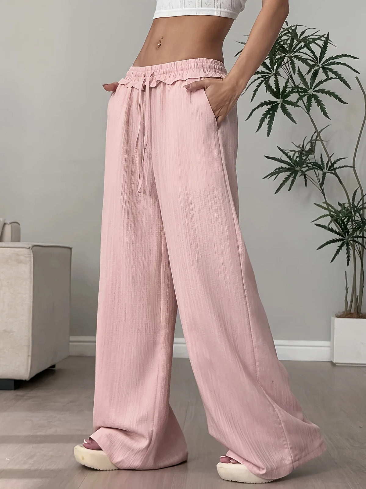 Pantalón Ancho Rosa Estilo Dopamine — Corte Relajado