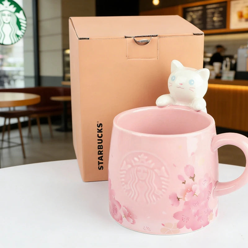 Taza Starbucks Gato Sakura 355ml