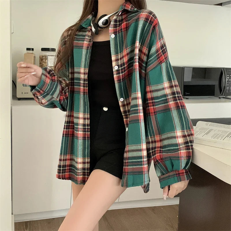 Camisa Oversize a Cuadros — Estilo Grunge