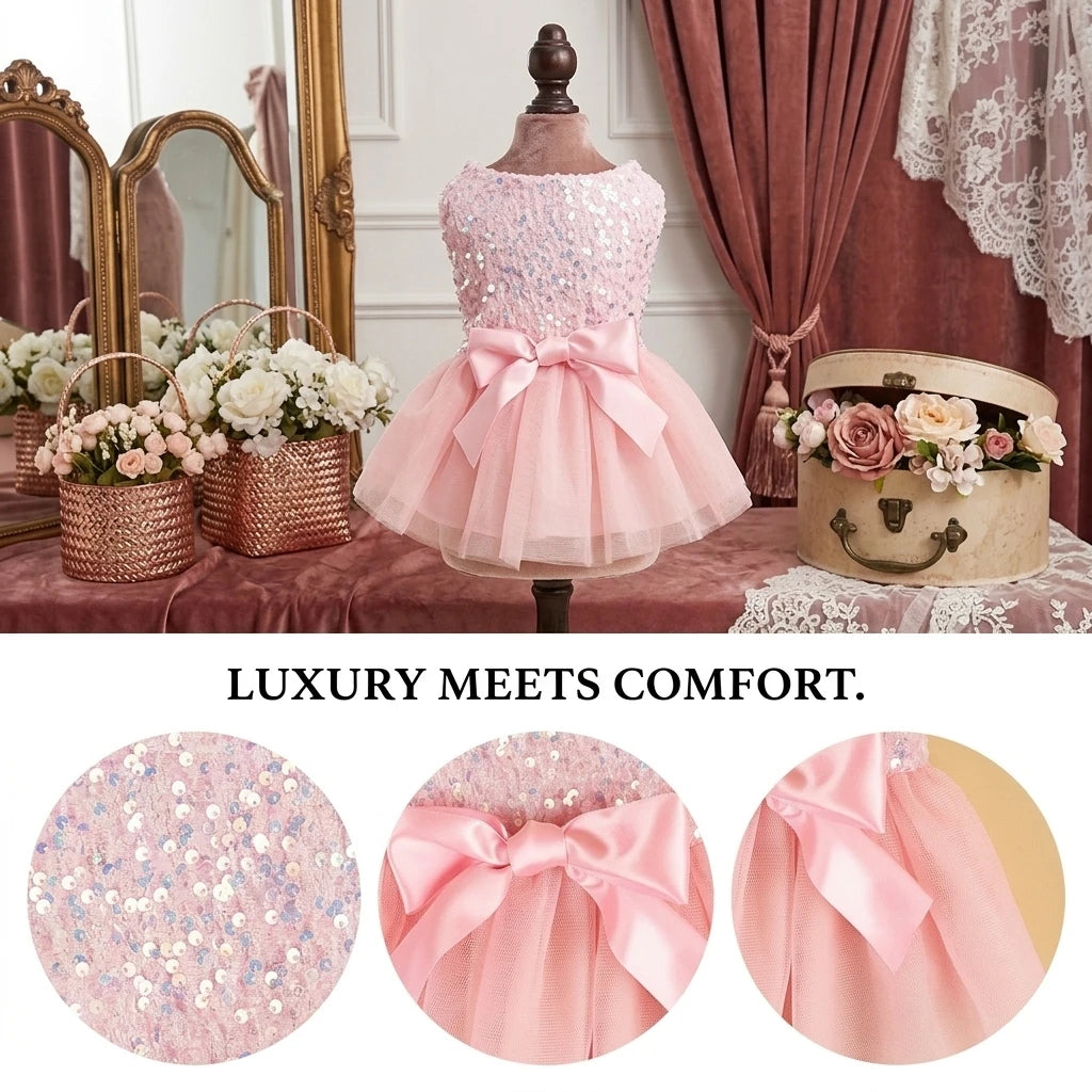 Vestido Princesa con Lentejuelas para Mascota