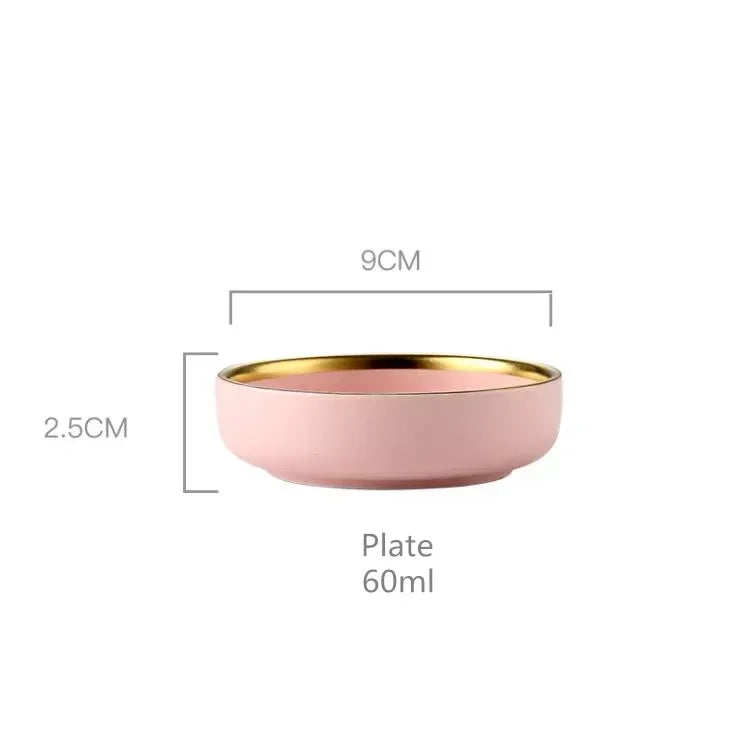 Set de Vajilla Porcelana Borde Dorado