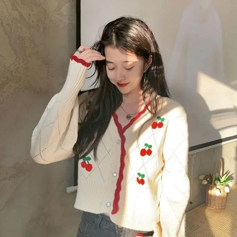 Cárdigan Floral Calado — Cuello V Holgado
