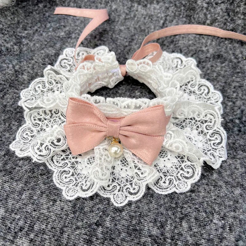 Collar de Perlas y Seda para Mascota