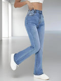 Jeans Entallados Lavados Tiro Alto — Estilo Casual Versátil