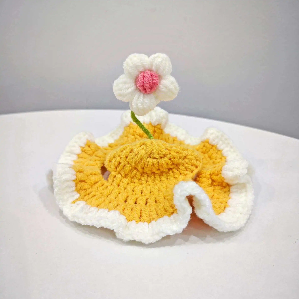 Gorro Tejido Flor para Mascota