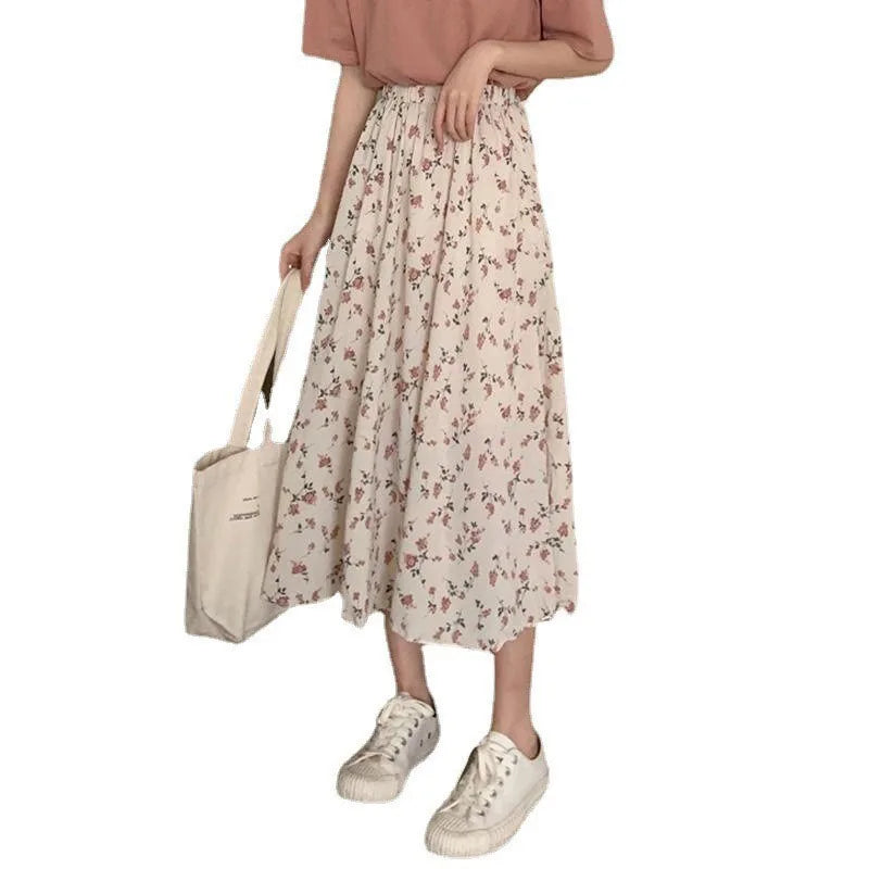 Falda Larga Trapecio Plisada — Silueta Romántica