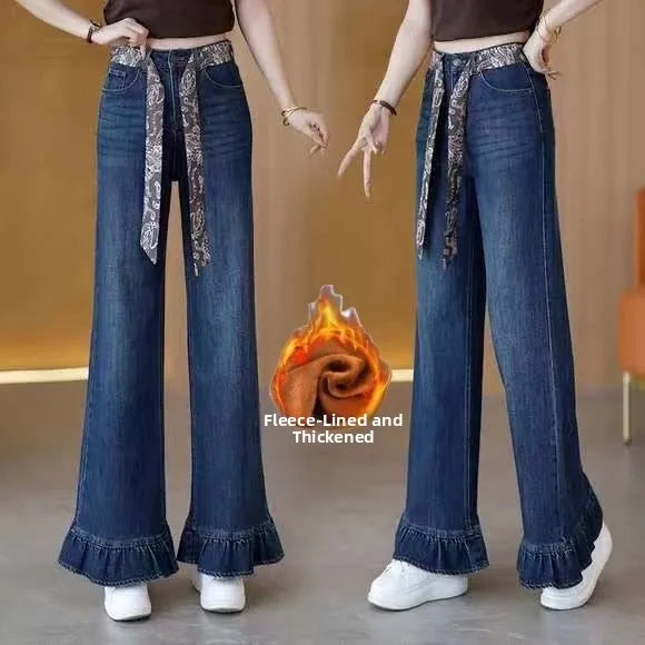 Jeans Acampanados Vintage con Paneles — Forro Cálido