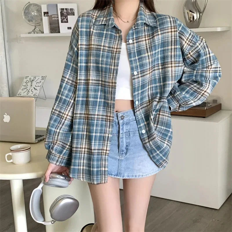 Camisa Oversize a Cuadros — Estilo Grunge