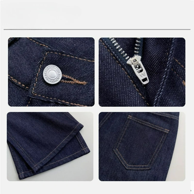 Jeans Rectos de Lyocell Tipo Seda — Estilo Coreano Retro