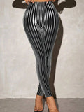 Legging Interior a Rayas — Ajuste Ceñido