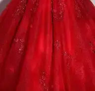 Vestido de Fiesta Brillante para Quinceañera — Falda Amplia con Lazo