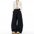 Pantalón de Vestir Recto Tiro Alto — Estilo Coreano de Oficina