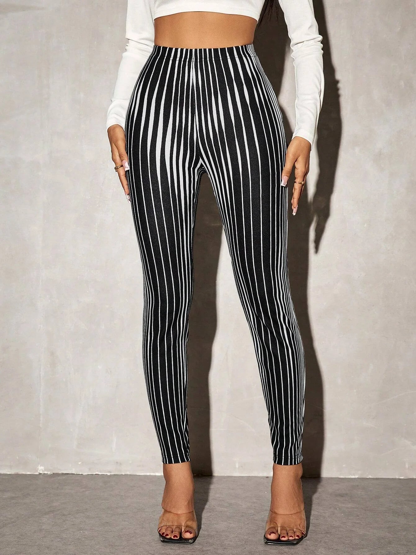 Legging Interior a Rayas — Ajuste Ceñido