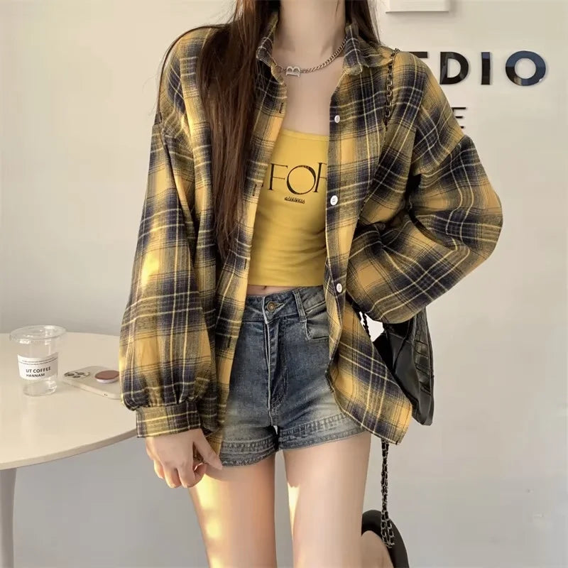 Camisa Oversize a Cuadros — Estilo Grunge