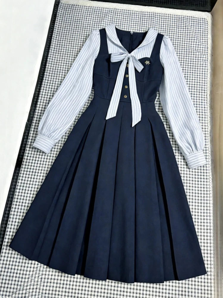 Vestido Midi a Cuadros Estilo Francés — Casual y de Oficina