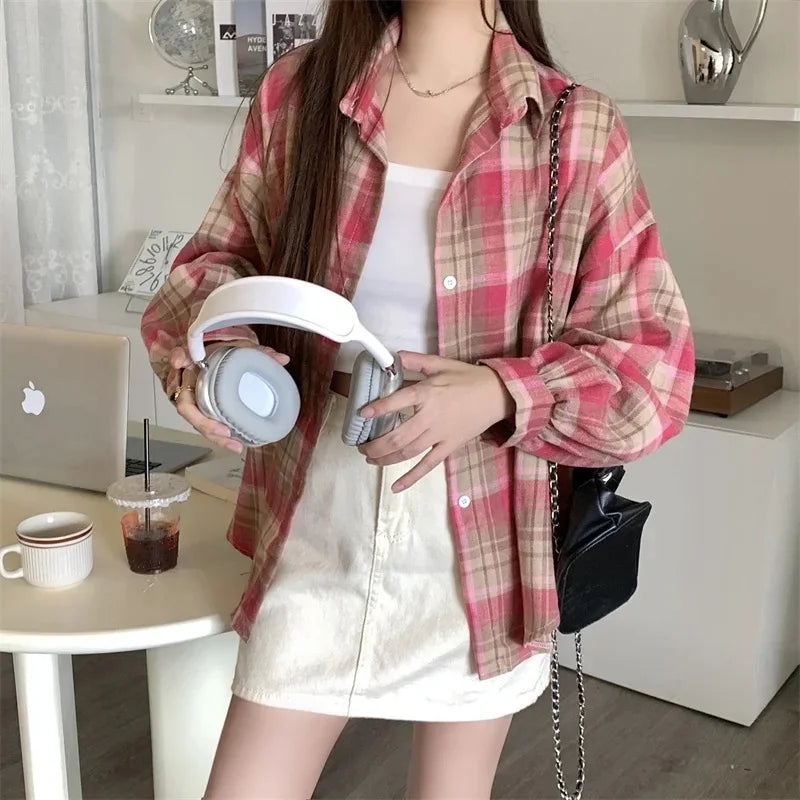 Camisa Oversize a Cuadros — Estilo Grunge
