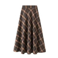 Falda Midi a Cuadros Tiro Alto — Estilo Retro Preppy