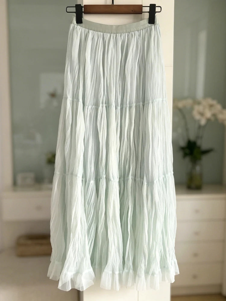Falda Plisada Cintura Elástica — Fluida y Elegante