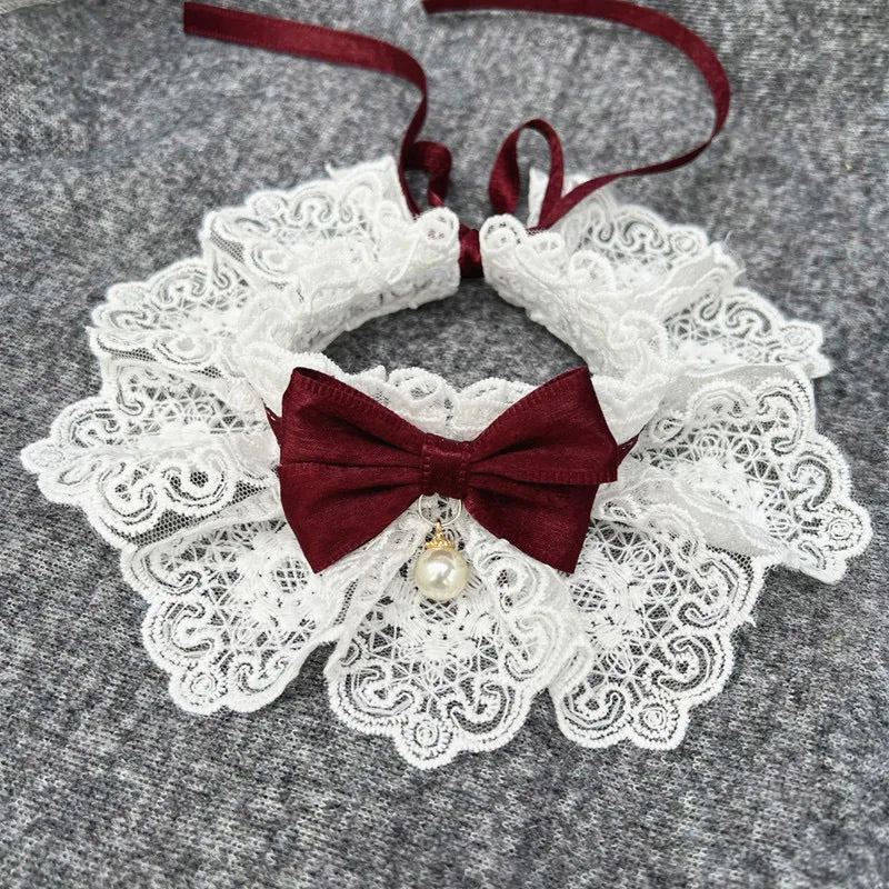 Collar de Perlas y Seda para Mascota