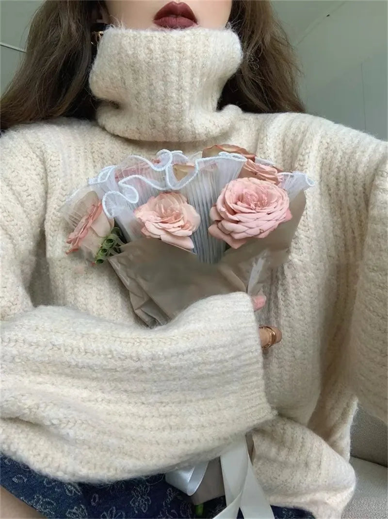 Sweater Cuello Alto Tejido — Cálido y Versátil