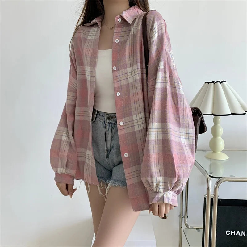 Camisa Oversize a Cuadros — Estilo Grunge
