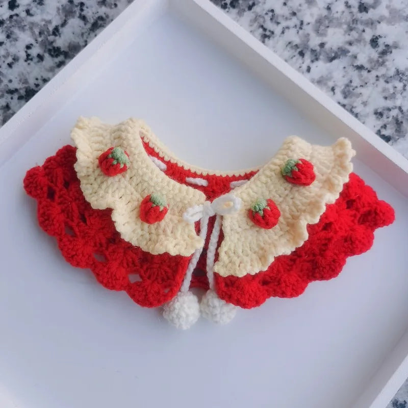 Collar Tejido Cereza para Mascota