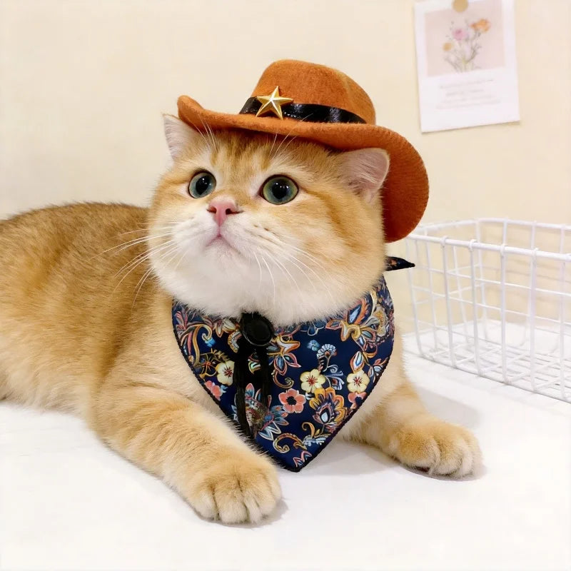 Sombrero Vaquero con Pañuelo para Mascota