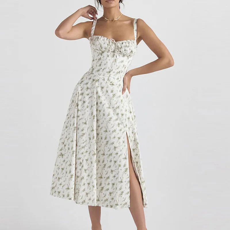 Vestido Midi Manga Globo — Estilo Casual Chic