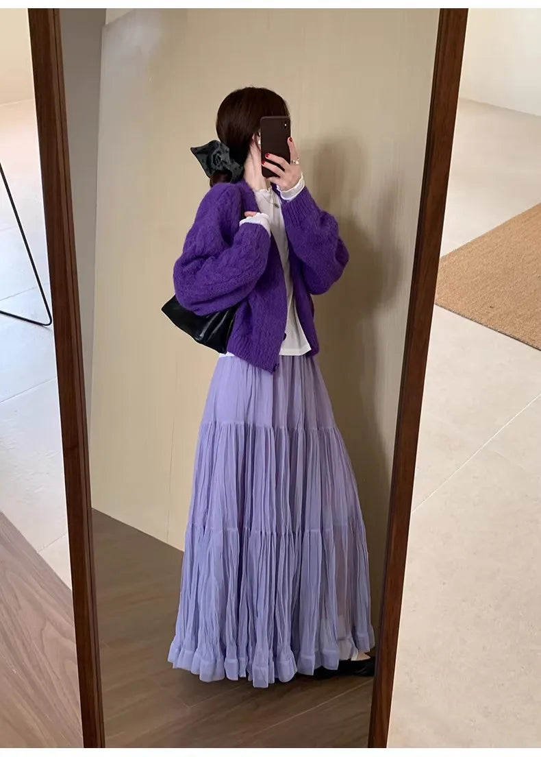 Falda Plisada Cintura Elástica — Fluida y Elegante