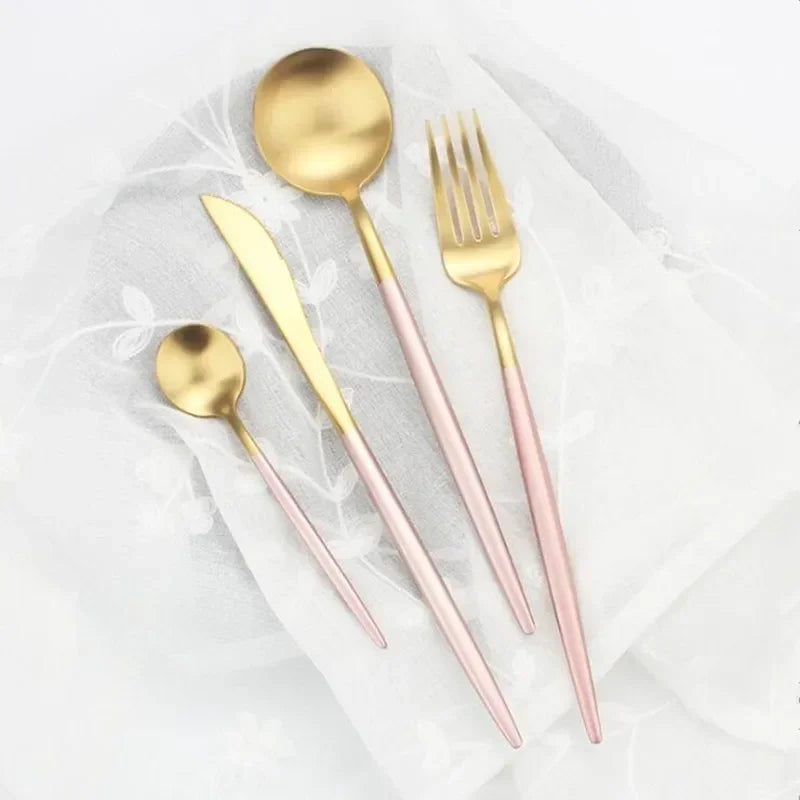 Set de Vajilla Porcelana Borde Dorado
