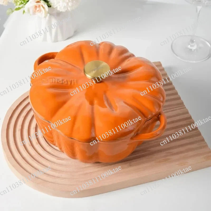 Olla Esmaltada Diseño Calabaza