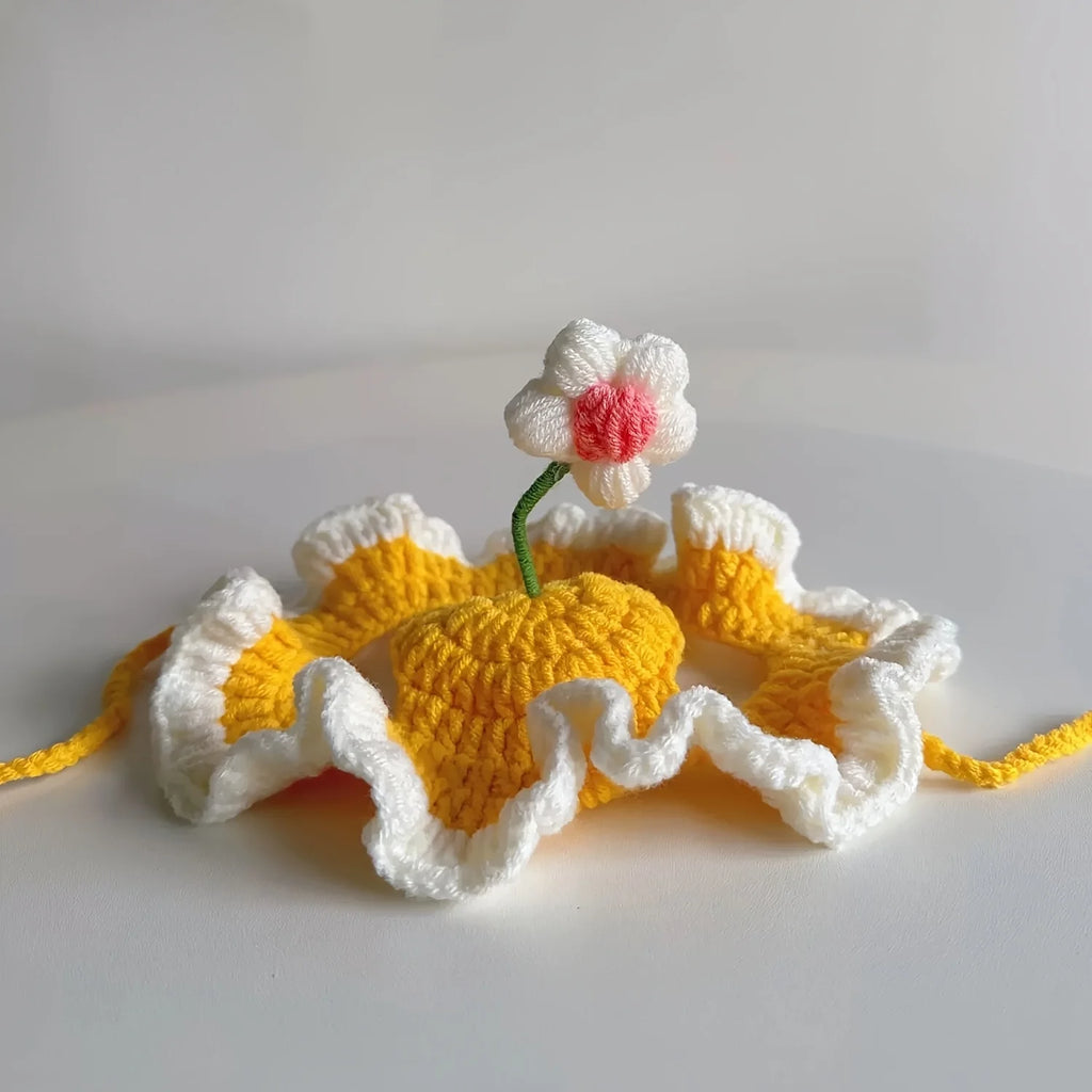 Gorro Tejido Flor para Mascota