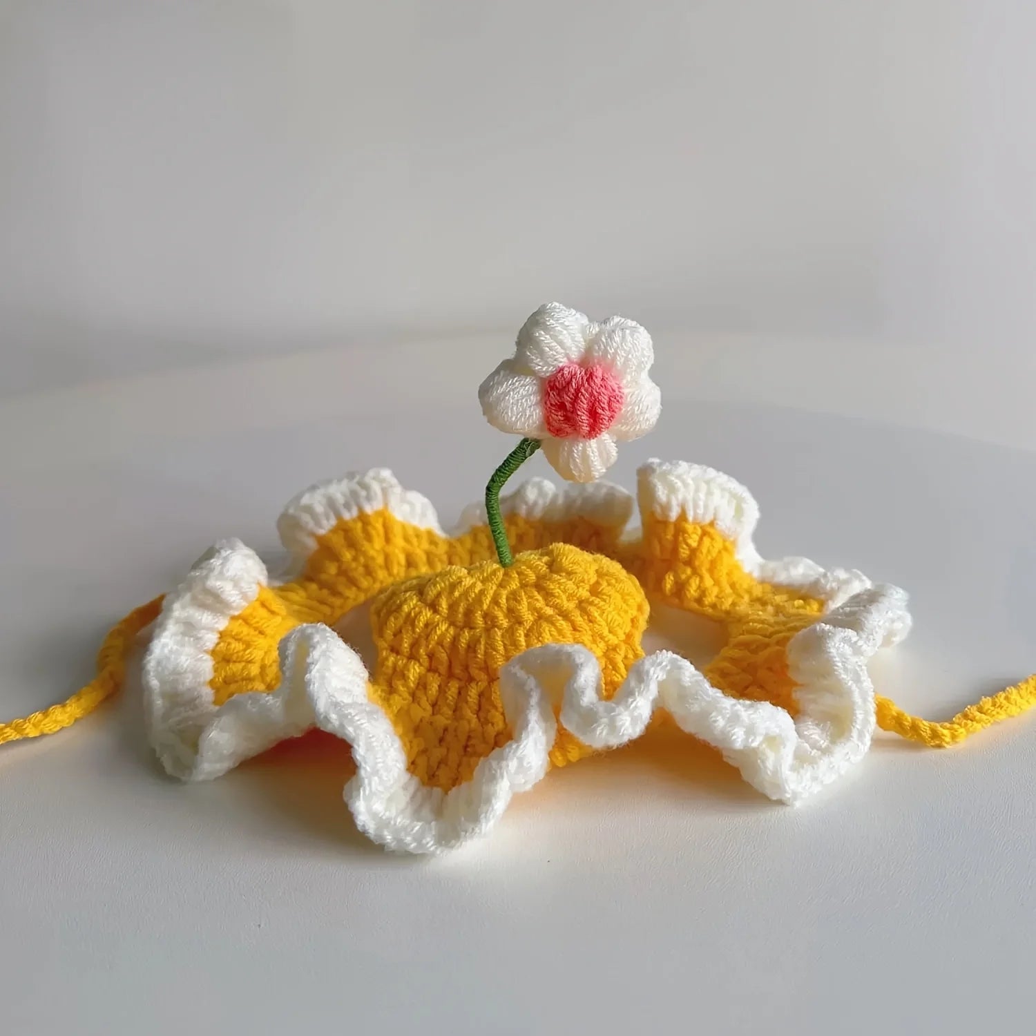 Gorro Tejido Flor para Mascota