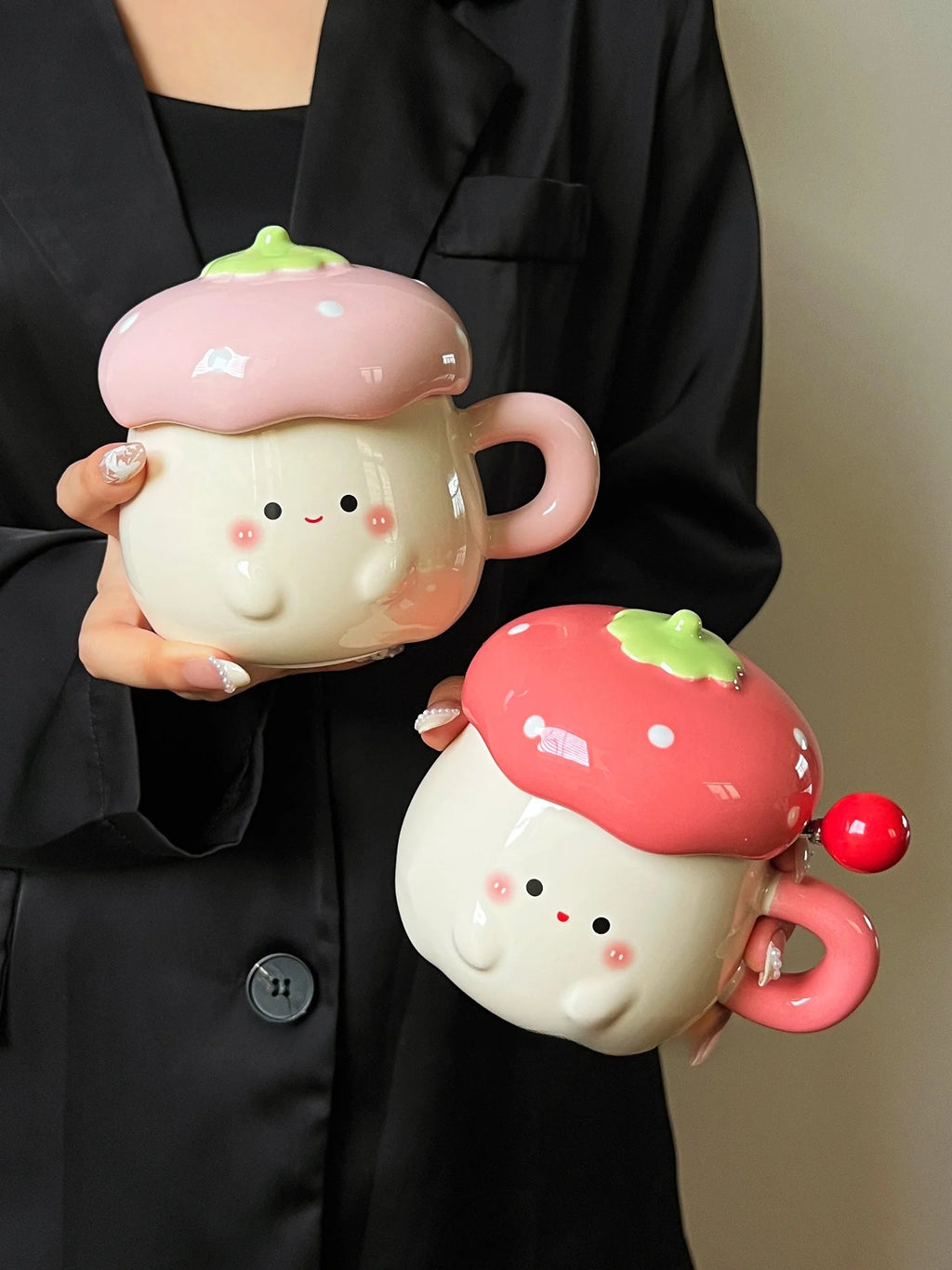 Taza Fresa con Tapa y Cuchara