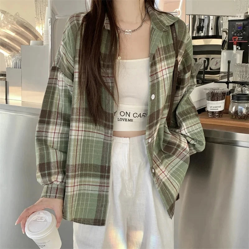 Camisa Oversize a Cuadros — Estilo Grunge