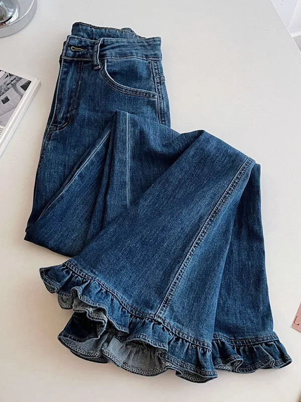 Jeans Acampanados Vintage con Paneles — Forro Cálido